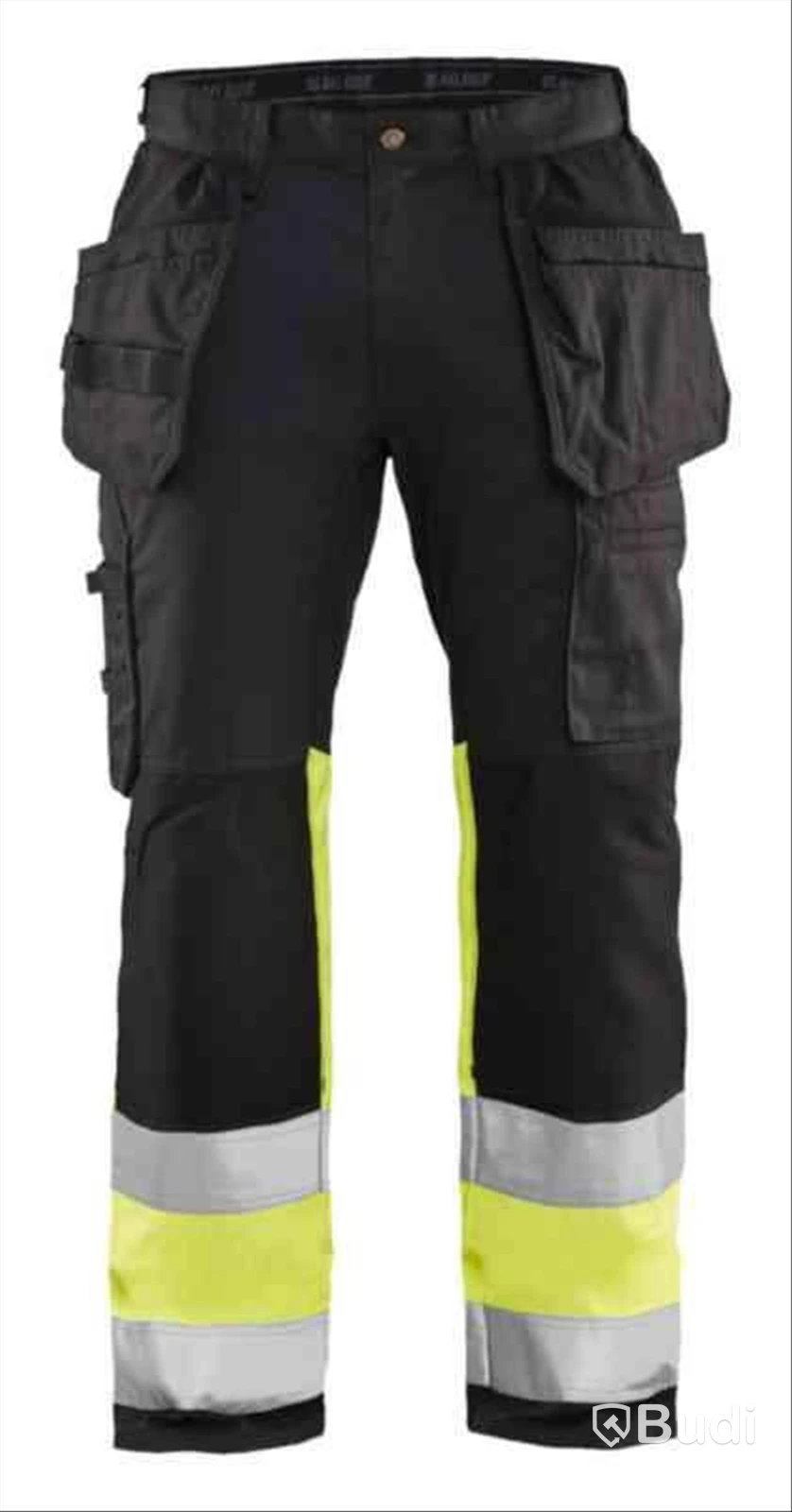 (NEW) HI-VIS TROUSERS BLK 1558-1811, BLACK/HI-VIS YELLOW, SIZE D120