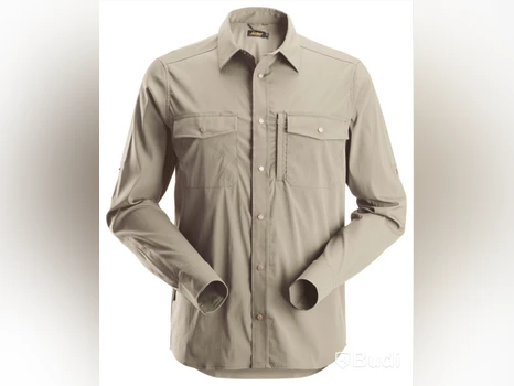 SKJORTA SNICKERS 8521 LW, LÅNGÄRMAD KHAKI STL. XL