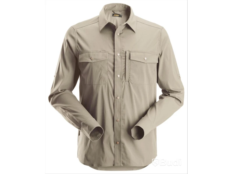 SKJORTA SNICKERS 8521 LW, LÅNGÄRMAD KHAKI STL. XL