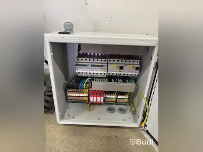 Wallbox Compleo Advanced Compact WM HC2, including distribution box with RCD and fuses.