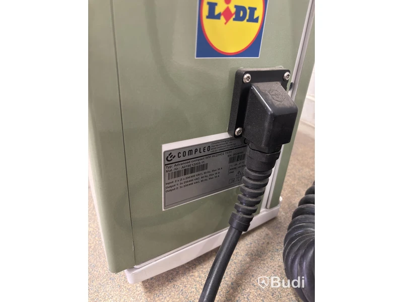 Laddbox Compleo Advanced Compact WM HC2, inkl. fördelningslåda med jordfelsbrytare och säkringar.
