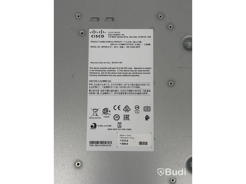 Switch Cisco, WS - C3650 - 48PD