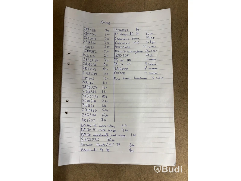 Large lot of plumbing and HVAC materials