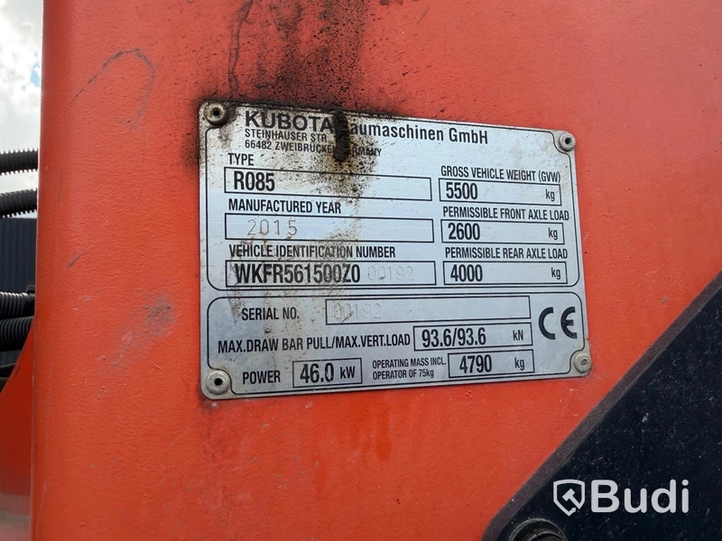 Hjullastare, Kubota R085 -2015