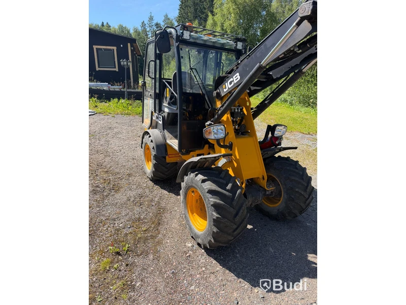 JCB 403 Wheel Loader, 2020, with accessories: Grading Bucket, Folding Snow Plow and Forks