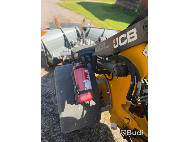 JCB 403 Wheel Loader, 2020, with accessories: Grading Bucket, Folding Snow Plow and Forks