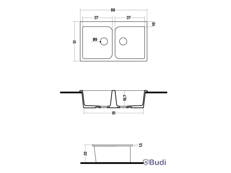 (NEW) Washbasin Disegno Ceramica, POT 33 - Grey Bromine