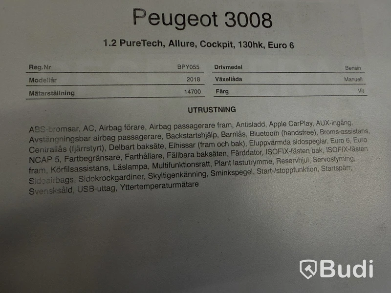 Peugeot 3008 1.2 PureTech (130hk) -2018