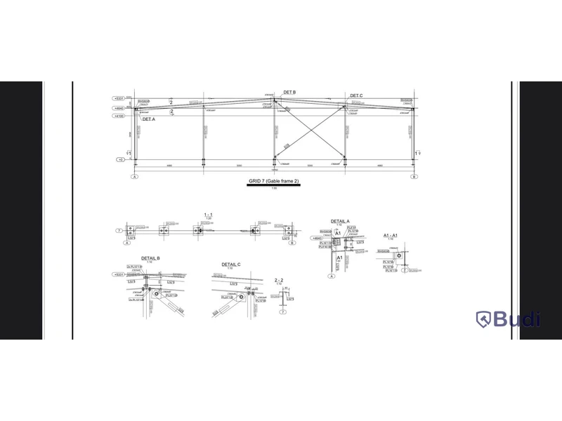 Stålhall, ca 745 m², 37,8x19,7 m