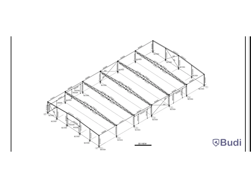 Stålhall, ca 745 m², 37,8x19,7 m