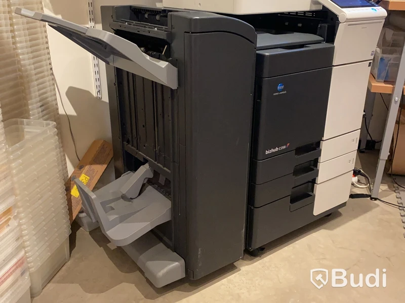 Konica Minolta bizhub C258 multifunction printer with folding and stapling module