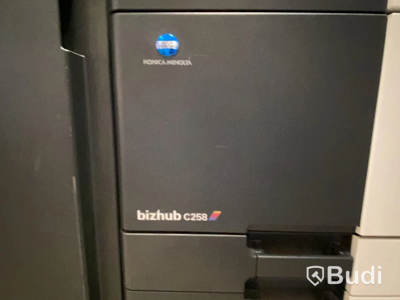Konica Minolta bizhub C258 multifunction printer with folding and stapling module