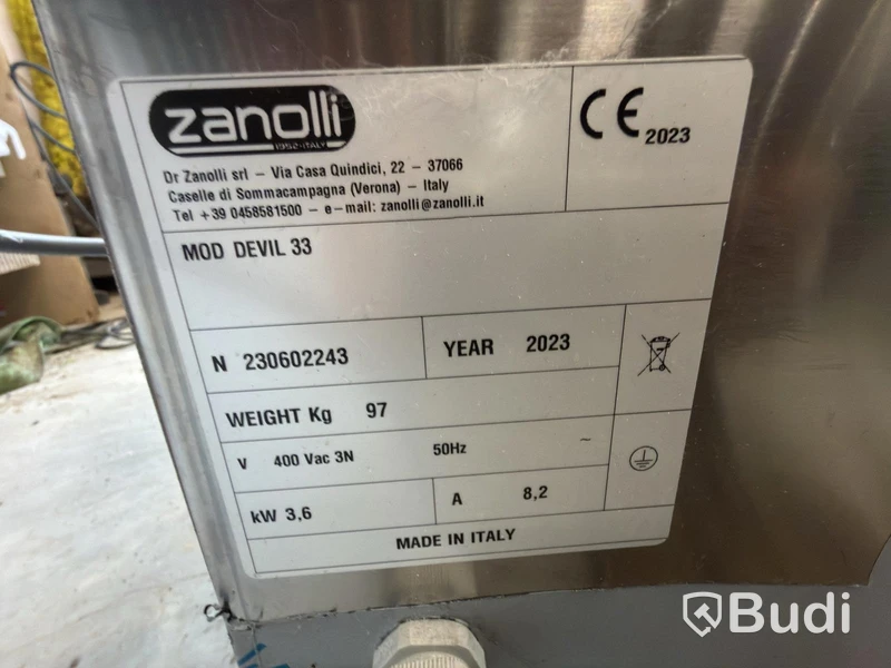 Dough divider / pizza press, Zanolli Devil 33, 2023, 3-phase