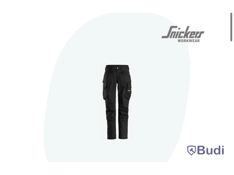 (NEW) SNICKERS WORKWEAR 6703 ALLROUNDWORK STRETCH WORK TROUSERS, WOMEN'S, BLACK, SIZE 38