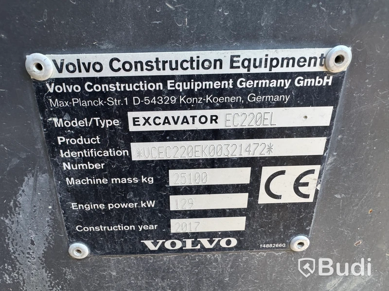 Bandgrävare Volvo EC220EL -2017