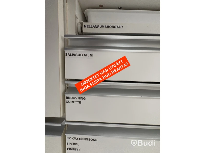 Furnishings and dental equipment, cabinet with accessories