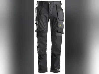 MIDJEBYXA SNICKERS 6241 GRÅ\/, SVART STRETCH AW HF STL. 152