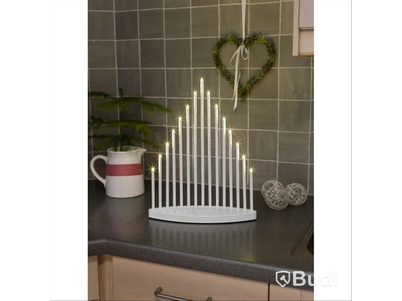 (NEW) 2 KONSTSMIDE 2494-710TR ADVENT CANDLE HOLDERS, 7 LIGHTS, BLACK METAL