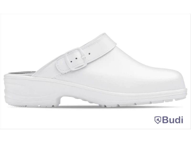 (NEW) MONITOR BIRKA WORK CLOG, WHITE, WITH HEEL STRAP, SIZE 37