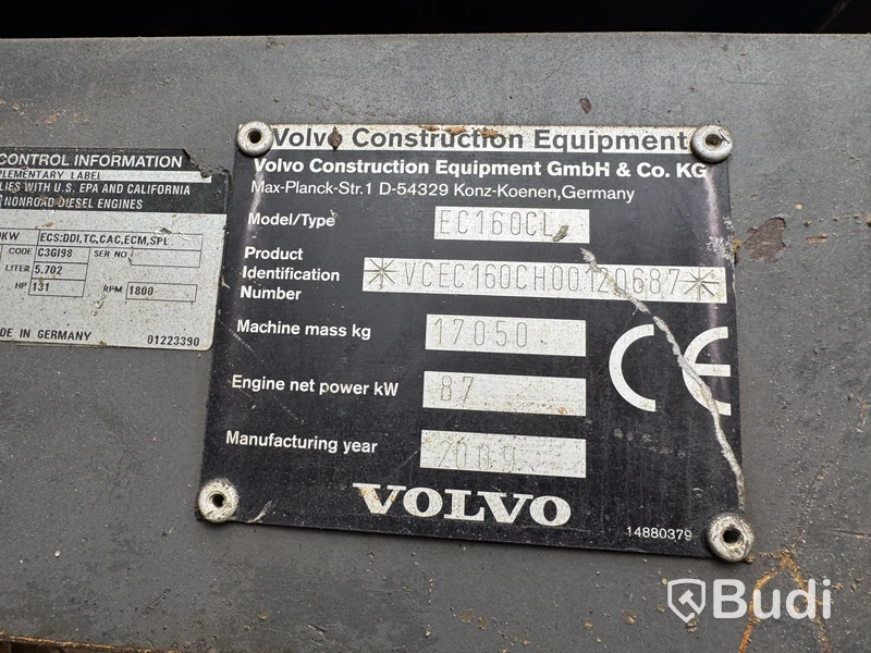 Bandgrävare Volvo EC160CL -2009