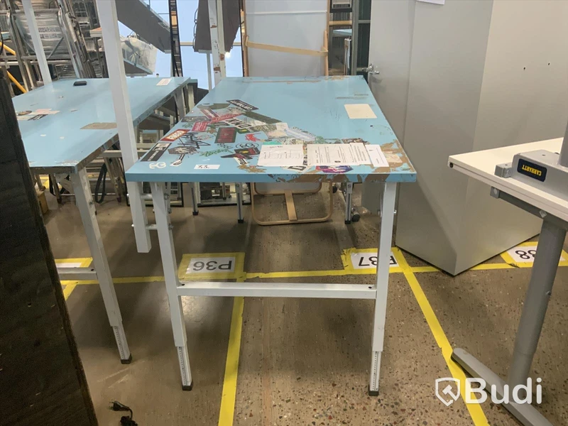 Packbord med hyllsektion, 160x80 cm reglerbar arbetshöjd