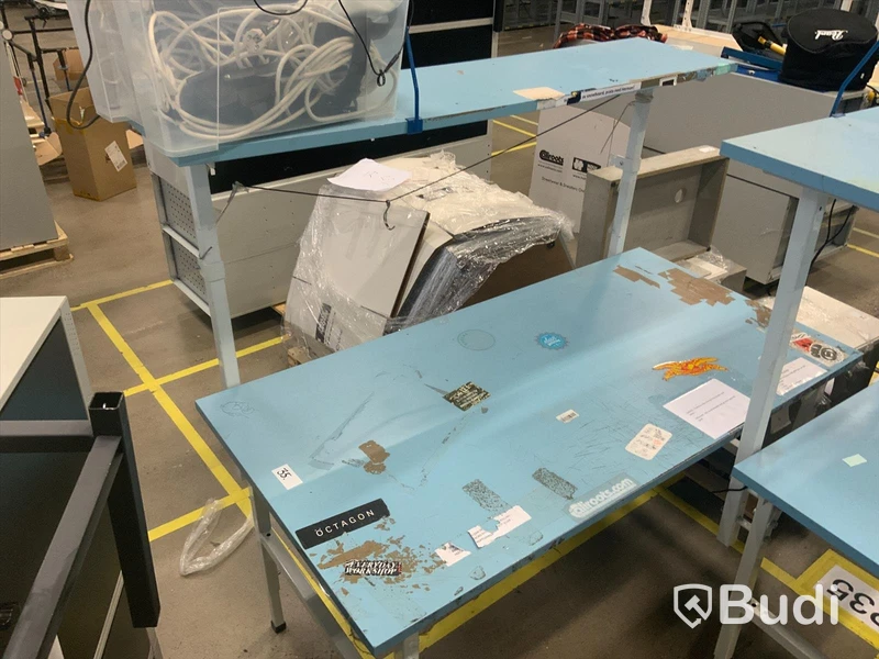 Packbord med hyllsektion, 160x80 cm reglerbar arbetshöjd