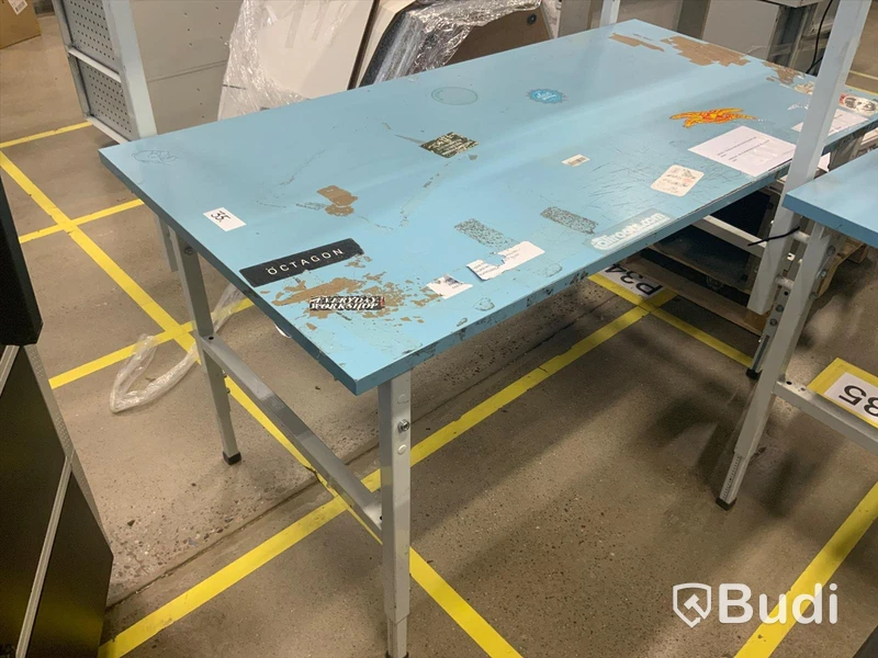 Packbord med hyllsektion, 160x80 cm reglerbar arbetshöjd