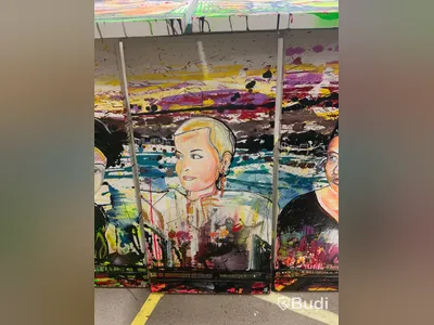 6st grafitti-tavlor, 100x50cm