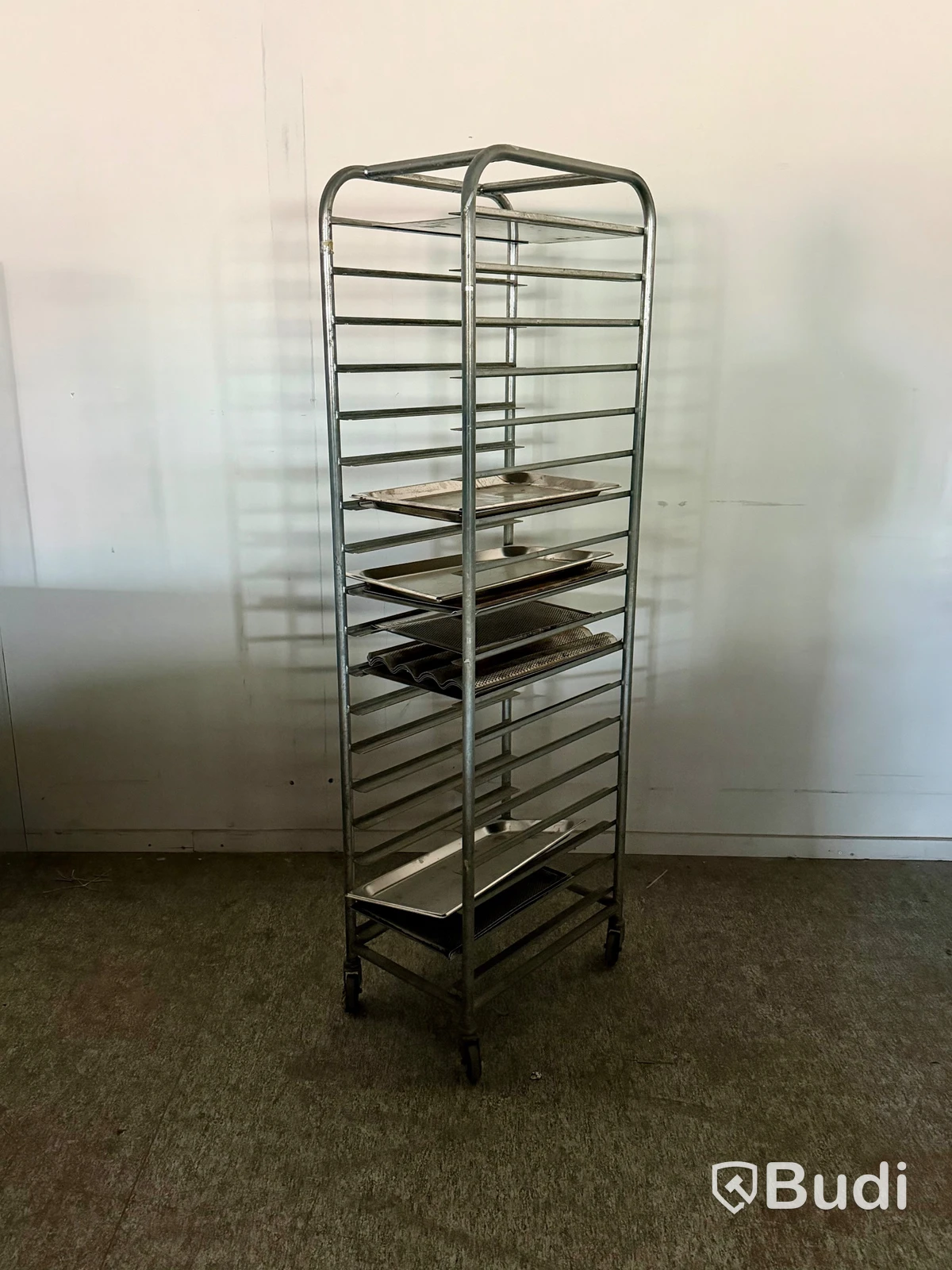 Stainless steel sheet pan trolley
