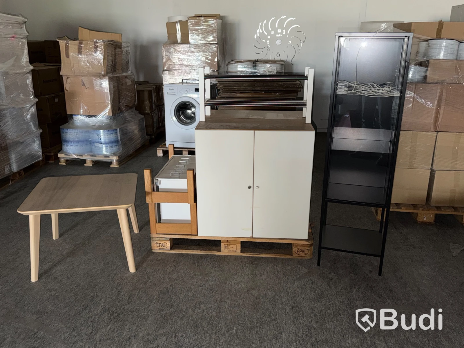 Furniture lot - cabinets, table, display cabinet and drawer unit