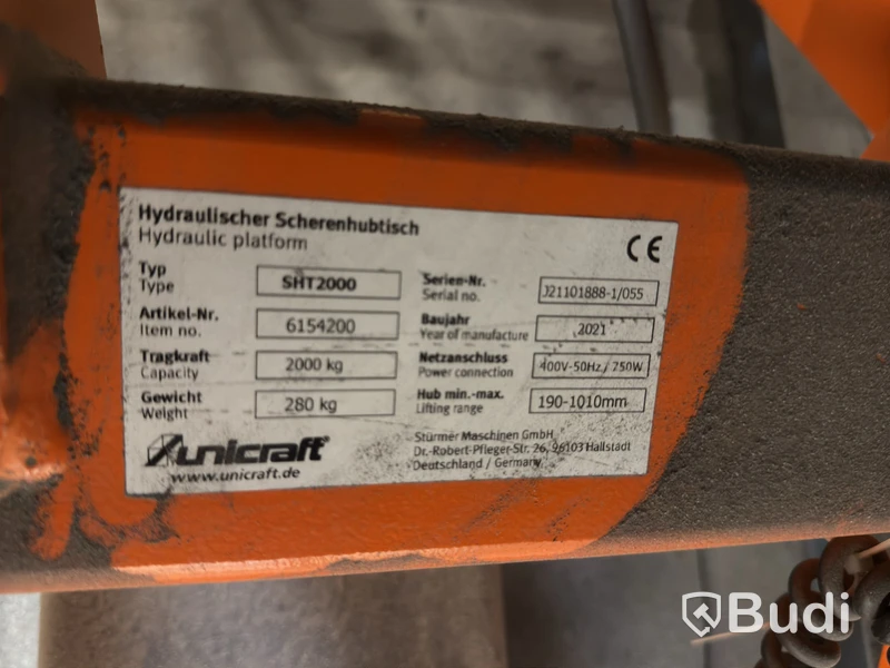 Lyftbord Unicraft SHT2000 | 2000 kg | 2021