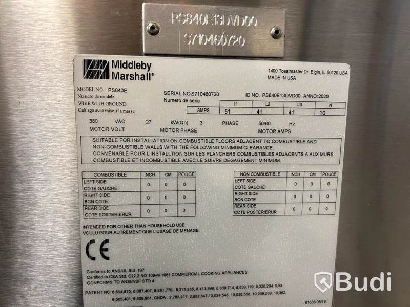 Double conveyor pizza oven, Middleby Marshall PS840E - 2020