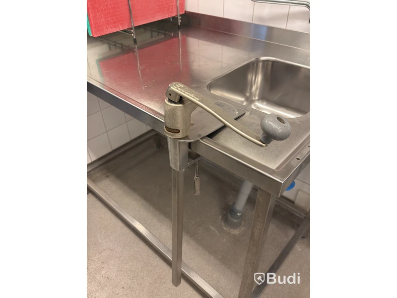 Stainless steel worktable with sink, 120x70x90 cm