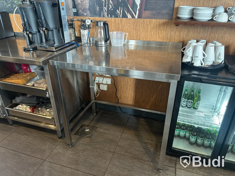 Stainless steel work table, 100 x 75 x 95 cm
