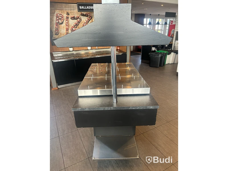 Buffet warmer with 3 warming plates, 160×80×170 cm