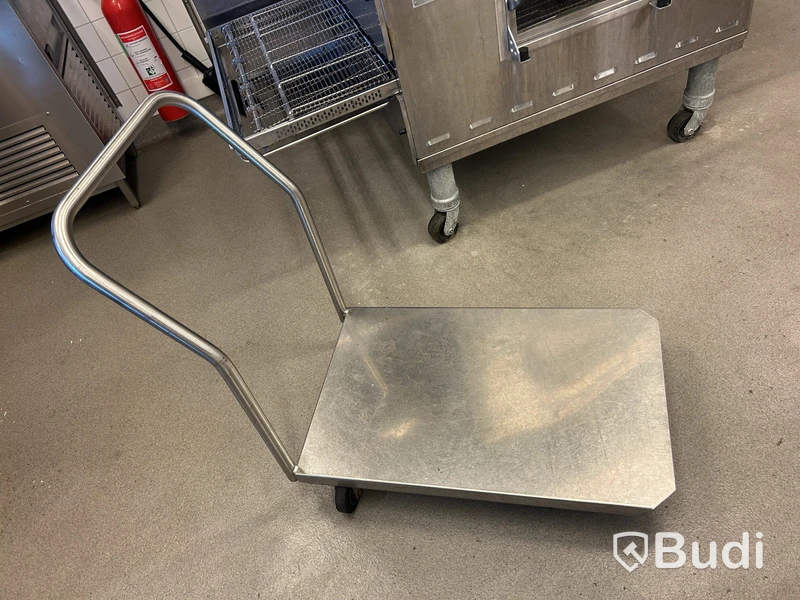 Low-profile stainless steel trolley