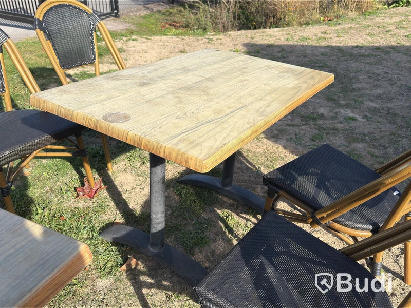 Outdoor restaurant/café furniture - 28 chairs and 9 tables