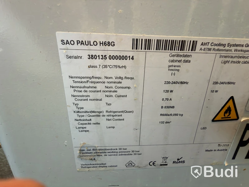 Glassfrys AHT SAO PAULO H68G, 132 l