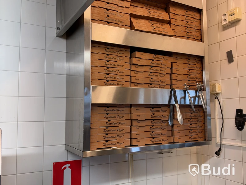 Rostfritt förvaringsskåp för pizzakartonger | 95x35x135 cm