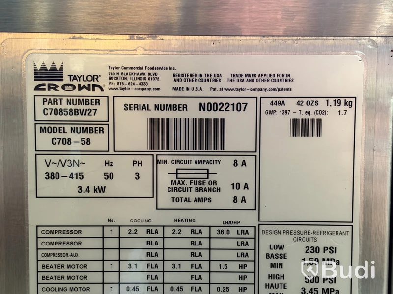 Mjukglassmaskin Taylor C708-58