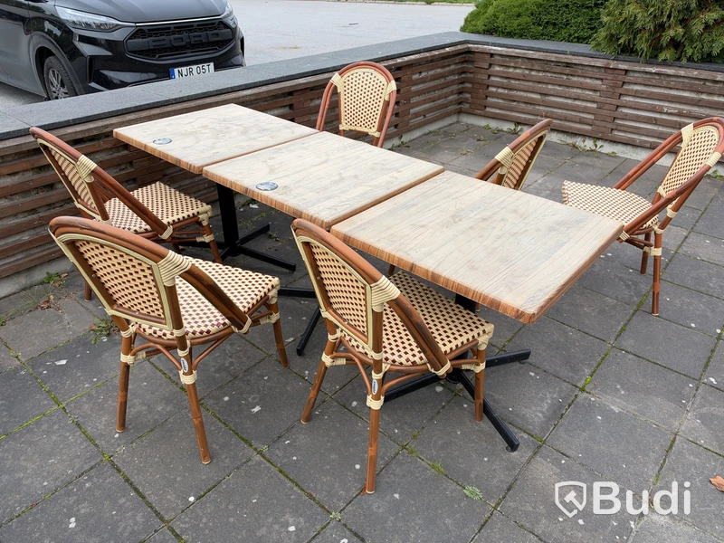 Parti utemöbler och restaurangmöbler