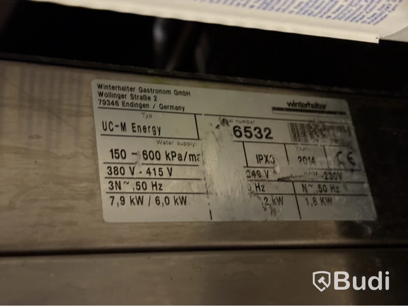 Diskmaskin Winterhalter UC-M Energy, 2014, 3-fas