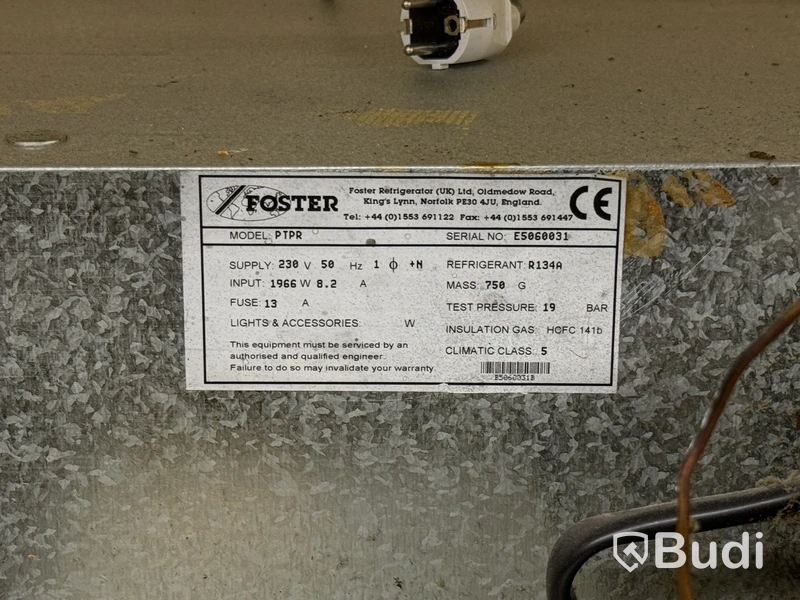 Jässkåp Foster PTP, 230 V - Reparationsobjekt , ur funktion