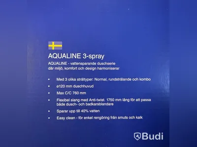 DUSCHSET AQUALINE KROM 3SPRAY