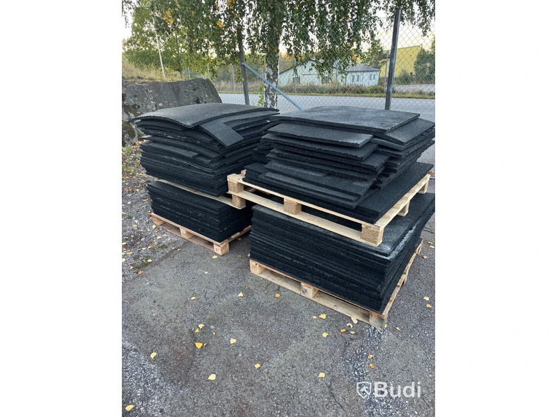 Rubber flooring / gym floor tiles, approx. 51 m²