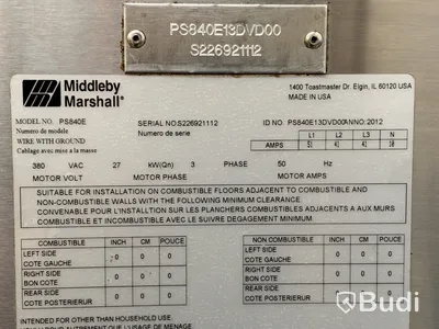 2 st tunnelpizzaugnar Middleway Marshall Wow Oven | PS840E