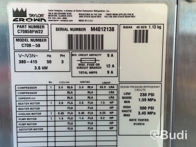 Mjukglassmaskin Taylor C708-58