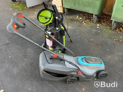 Gräsklippare Gardena och högtryckstvätt Hamron