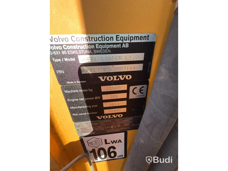 Hjullastare Volvo L120G, 2014