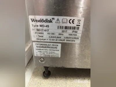 Wexiödisk WD-4S Dishwasher, 2017, incl. dish racks